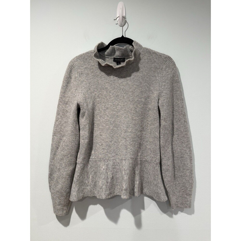 Ann Taylor Sweater Womens XS Grey Stretch Minimal Work Career Office Travel